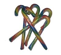 Bonds of London Mixed Fruit Flavour Rainbow Stripe Coloured Candy Canes 20g (Pack of 5)