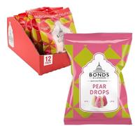Bonds of London Pear Drops Bags, 130 g (Pack of 12)