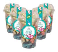 Bonds of London Under The Sea Candy Cups, Retro Fruit Jelly Sweets & Mallows, 265 g (Pack of 6)