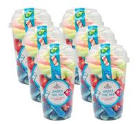Bonds of London Under The Sea Pick 'N' Mix Sweet Cups, Retro Fruit Jelly Sweets & Mallows, 265 g (Pack of 6)