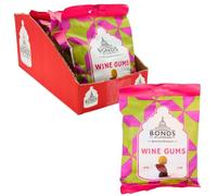 Bonds of London Wine Gums Bags, Retro Chewy Fruit Flavoured Sweets, Vegetarian Friendly, 120 g (Pack of 12)