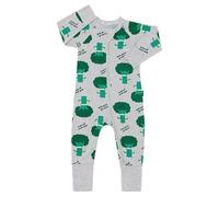 Bonds Zip Wondersuit - Eat Your Greens Grey Marle (0-3 Months)