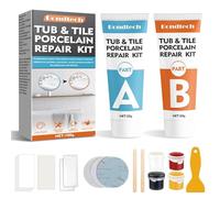 Bondtech Tile Repair Kit, White Shower Tray Repair Kit, Bath Enamel Repair Kit for Chips, Dents, Cracks, Holes on Porcelain, Ceramic (100.02, Grams)