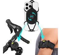 BONE 360° Rotatable 2-in-1 Removable Phone Holder for Jogging Cycling, Universal Sports Armband Bicycle Holder for Smartphone 4.7-7.2 inches, Bicycle Computer Garmin - Run + Bike Tie Connect Kit 2