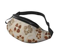 Bone and Footprint Printed Personalized Waist Bag, Lightweight and Versatile Crossbody Bag for Everyday and Outdoor Adventures