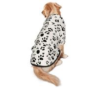 Bone And Paw Print Print Soft Dog Hoodie For Medium To Large Dogs, Warm And Breathable Winter Pet Sweatshirt, Easy To Wear Jumper For Cold Weather