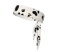 Bone and Paw Print Print Sport Head Ties Headbands Bandanas Workout Hair Band Athletic Sweatbands for Running Tennis