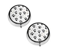 Bone and Print Print Pill Box 3 Compartment Medicine Pill Case,Portable for Pocket Or Purse Pill Organizer Decorative Metal Medicine Vitamin Organizer Unique Gift