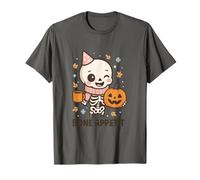 Bone Appétit Cute Skeleton Pumpkin Coffee Halloween Design T-Shirt