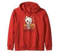 Bone Appétit Cute Skeleton Pumpkin Coffee Halloween Design Zip Hoodie