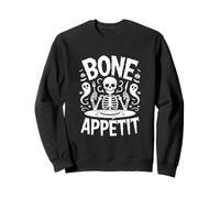 Bone Appétit Funny Halloween Skeleton Ghosts Sweatshirt