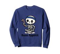Bone Appétit Meditating Skeleton Candy Cane Design Sweatshirt