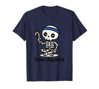 Bone Appétit Meditating Skeleton Candy Cane Design T-Shirt