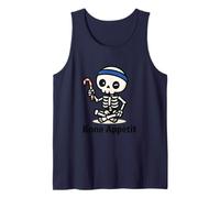 Bone Appétit Meditating Skeleton Candy Cane Design Tank Top