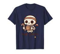 Bone Appétit Skeleton Coffee Candy Cane Design T-Shirt