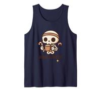Bone Appétit Skeleton Coffee Candy Cane Design Tank Top