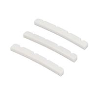 Bone Bass Nut Curved Bottom, 4 String Slotted Bone Nut Easy Installation Compatible with Standard 4 String Jazz Bass