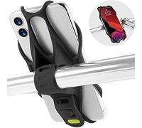 Bone Bike Tie 3, Universal Bike Phone Handlebar Mount for 5.8"-7.2" Phones | Scratch-Free & Shock-Absorbing Silicone Strap, Anti-Slip & Tool-Free, Bicycle Phone Holder for E-Bike & Strollers (Black)