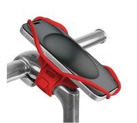 Bone Bike Tie 5 Pro, Universal Bike Phone Stem Mount for 4.7"-7.2" Phones | Enhanced Shock-Absorption Base, Stronger & Scratch-Free Silicone Strap, Bike Phone Holder for Road & MTB Cycling (Red)