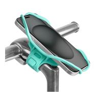 Bone Bike Tie 5 Pro, Universal Bike Phone Stem Mount for 4.7"-7.2" Phones | Enhanced Shock-Absorption Base, Stronger & Scratch-Free Silicone Strap, Bike Phone Holder for Road & MTB Cycling (Turquoise)