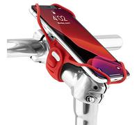 Bone Bike Tie Pro 3, Universal Bike Phone Stem Mount for 5.8"-7.2" Phones | Scratch-Free & Shock-Absorbing Silicone Strap, Anti-Slip & Tool-Free, Bicycle Phone Holder for Road & MTB Cycling (Red)
