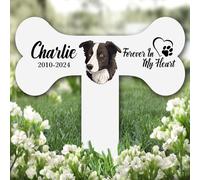 Bone Border Collie Dog Heart Pet Remembrance Grave Garden Plaque Memorial Stake |Personalised In Loving Memory Remembrance Memorial Plaque Grave Decoration Marker Garden Ground Stake