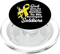 Bone Cancer Awareness Ribbon Fight Chemo Faith Soldiers God PopSockets PopGrip for MagSafe