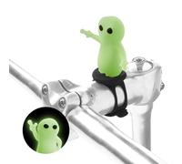 Bone Character Bike Domestique, Cute Bicycle Ornament for Stem and Handlebar, Waterproof Silicone Toy Decoration for Scooters, Cycling Accessory for kids, Strap-On Type - Night Glow Alien