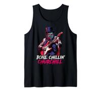 Bone Chillin' Churchill Zombie Playing Guitar British Alt UK Tank Top
