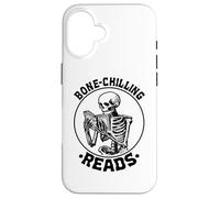 Bone-Chilling-Reads Book Lover Bookworm Skeleton Funny Book Case for iPhone 16