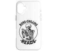 Bone-Chilling-Reads Book Lover Bookworm Skeleton Funny Book Case for iPhone 16 Plus