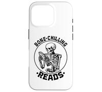 Bone-Chilling-Reads Book Lover Bookworm Skeleton Funny Book Case for iPhone 16 Pro