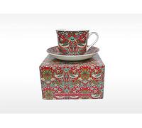 BONE CHINA BREAKFAST CUP/SAUCER WILLIAM MORRIS STRAWBERRY THIEF GIFT BOXED POSTAGE FREE UK