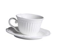 Bone China Cup and Saucer Set White European Court Style
