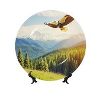 Bone China Decorative Plate An Eagle Is Flying - Luxury Home Decor, Vintage Style, Modern Aesthetic, Unique Patterns, Ideal for 8 Inch Collectors