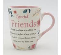 Bone China Mug - Floral Sentimental Verse for Special Friends - Quality Cup for Birthday, Christmas & Best Friends