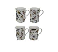 Bone China Set of 4 Bird Chintz 10 fl oz Mugs - Gift Boxed