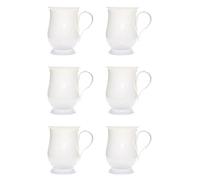 Bone China Set of 6 White Bulbous* Approx.10oz Beakers/Mugs Gift Boxed