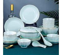 Bone China Tableware Set, Modern Blue And White Tableware, Nordic Style Tableware, Luxury Gift Tableware, Durable Ceramic Tableware