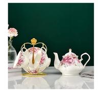 Bone China Tea Set English Afternoon Cup Teapot Porcelain Coffee Pot 1 TeaPot 2 Cups and Saucers(Color03)