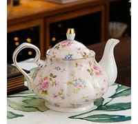 Bone China Teapot 400/900ML Ceramic Tea Pot Set Home High Grade Porcelain Kettle Large Capacity Party Teaware Coffee Ceramic Jug-400ML,Pink