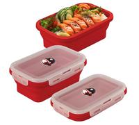 BONE Collapsible Silicone Food Storage Containers with Lids, Freezer and Dishwasher Safe, Foldable Lunch Box for Camping, Leftovers, Snacks, Meals, 1200 ml, Maru Penguin