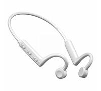 Bone Conduction Headphones Wireless 5.1 Sports Noise Cancelling Hands With Microphone around The Ear (White, One Size)