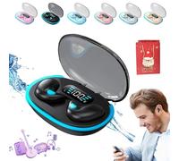 Bone Conduction Sleep Bluetooth Headset, Blauue In-Ear Bluetooth 5.3 Clip Wireless Earbuds, Fitness Headphones with LED Digital Display Charging Case, Ipx5 Waterproof Bluetooth Earbuds (black)