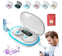 Bone Conduction Sleep Bluetooth Headset, Blauue In-Ear Bluetooth 5.3 Clip Wireless Earbuds, Fitness Headphones with LED Digital Display Charging Case, Ipx5 Waterproof Bluetooth Earbuds (white)