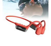 Bone Conduction Swimming Headphones - IP68 Waterproof, Built-in 32GB MP3 Player, 6H Battery with LED Power Display for Swimming, Running, Cycling & Driving,Red