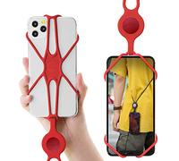BONE Crossbody Lanyard Phone Tie 2, Universal Anti-Lost Crossbody Cell Phone Lanyard Case for iPhone14 13 12 Pro Max Mini 11, Galaxy S Pixels, Fits Phones from 4-6.7" (Red)