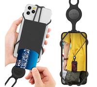BONE Crossbody Lanyard Phone Tie 2 with Card Holder, Universal Anti-Lost Crossbody Phone Lanyard Case, Fits Phones from 4-6.7" (Black)