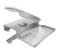 Bone Cutter Stainless Steel Manual Meat Slicer with Scale and Food Tray Labor-Saving Meat Cutter with Non Slip Handle and Suction Cup for Kitchen Kitchen Bone