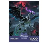 Bone Dragon Skimming Night 1000 Pieces Portable Jigsaw Puzzle Age 3+ Quirky, Abstract Design, Fun Details, Educational, Challenging 38x26cm/1000pcs
